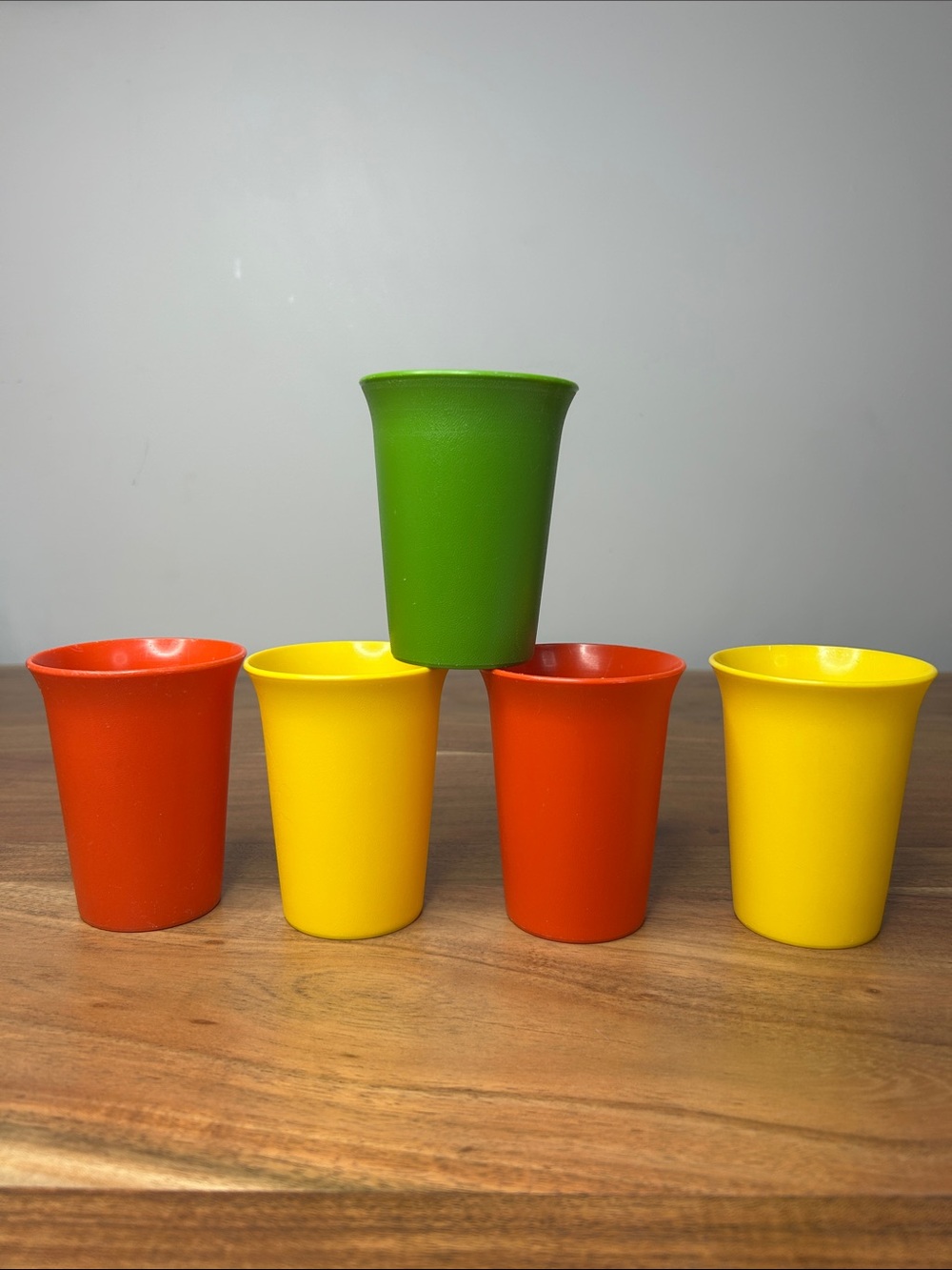 Vintage Tupperware 7 oz Bell Tumblers | Set of 5 | Model 108 | Retro Colors